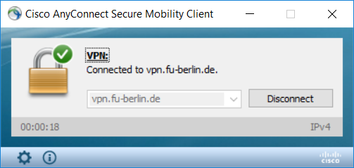 Cisco AnyConnect Secure Mobility Client verbunden