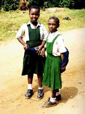 Girls going to an tanzanian school