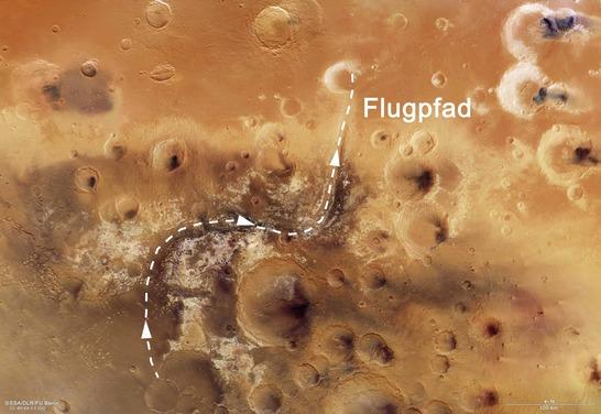 Flugpfad Mawrth Vallis Animation