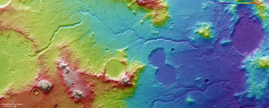 Libya Montes color coded digital terrain model