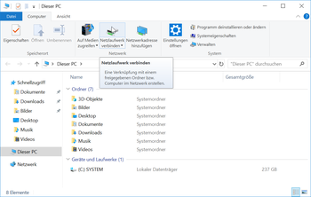 Explorer Netzlaufwerk verbinden