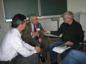 Interview mit dem Deutschlandfunk (von links: Prof. Heubeck, Dr. Apostolopoulos, Wolfgang Noelke)