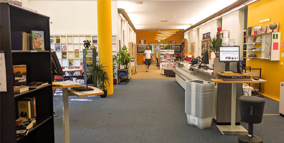 Entrance area and lending desk