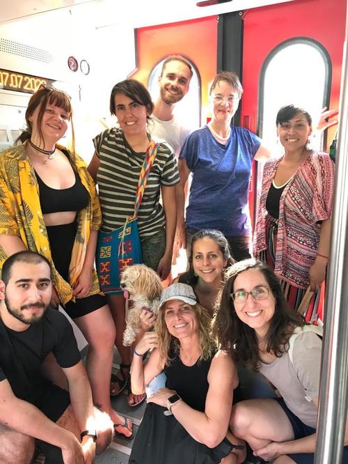 from the left: Joaquin Gottlebe, Gina Nolte, Gabi Fontanarrosa, Alberto Anticoli, Lia Montti, Ahuvit Trumper, Ute Eggert, Karla Vergara, María Piquer-Rodríguez