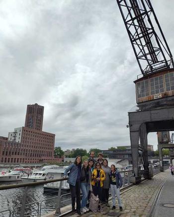 Groub picture in the "Tempelhofer Hafen" nearby