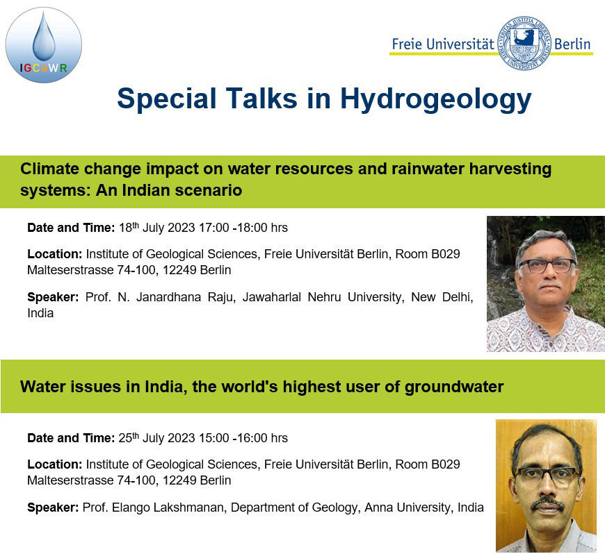 Special talks in Hydrogeology