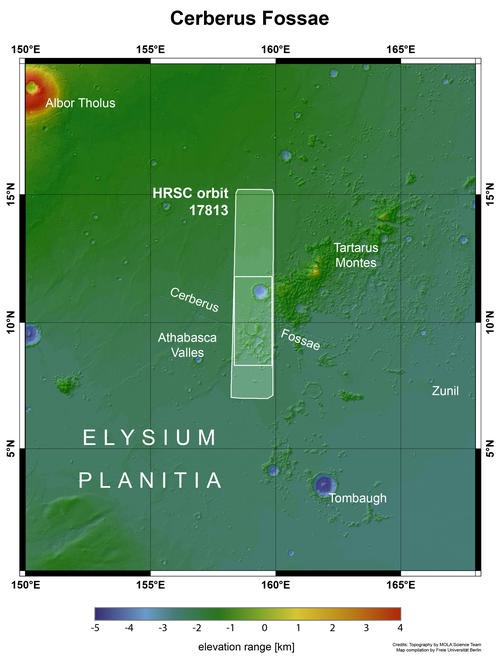 Cerberus Fossae context map