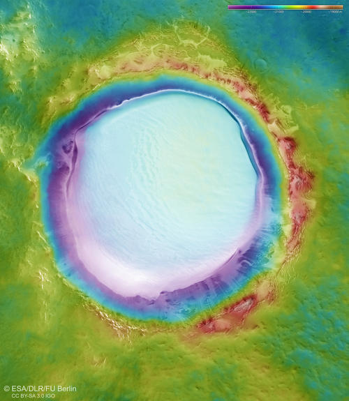 HRSC color-coded terrain model