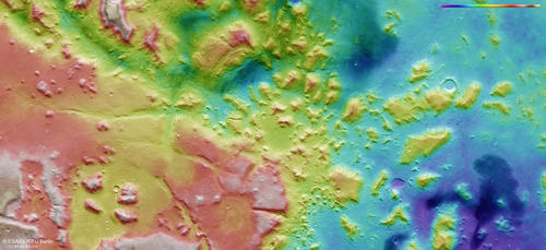 HRSC color-coded terrain model