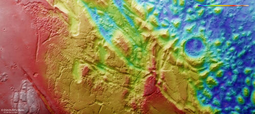 HRSC color-coded terrain model