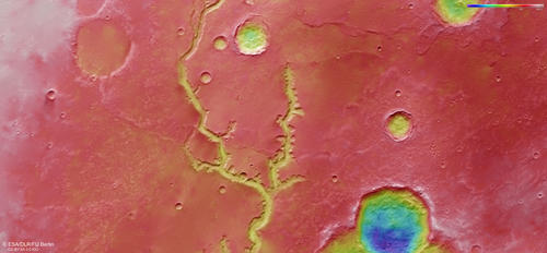 HRSC color-coded terrain model