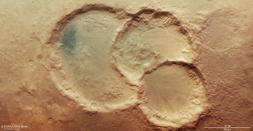 Crater triplets HRSC color image