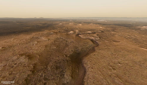 Outflow channel Jezero Crater HRSC perspective