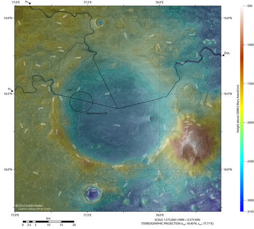 Landing Site Topographic image map