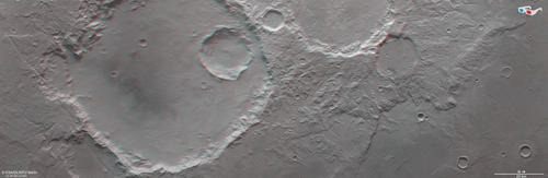Southeast of Pickering Crater - HRSC anaglyph