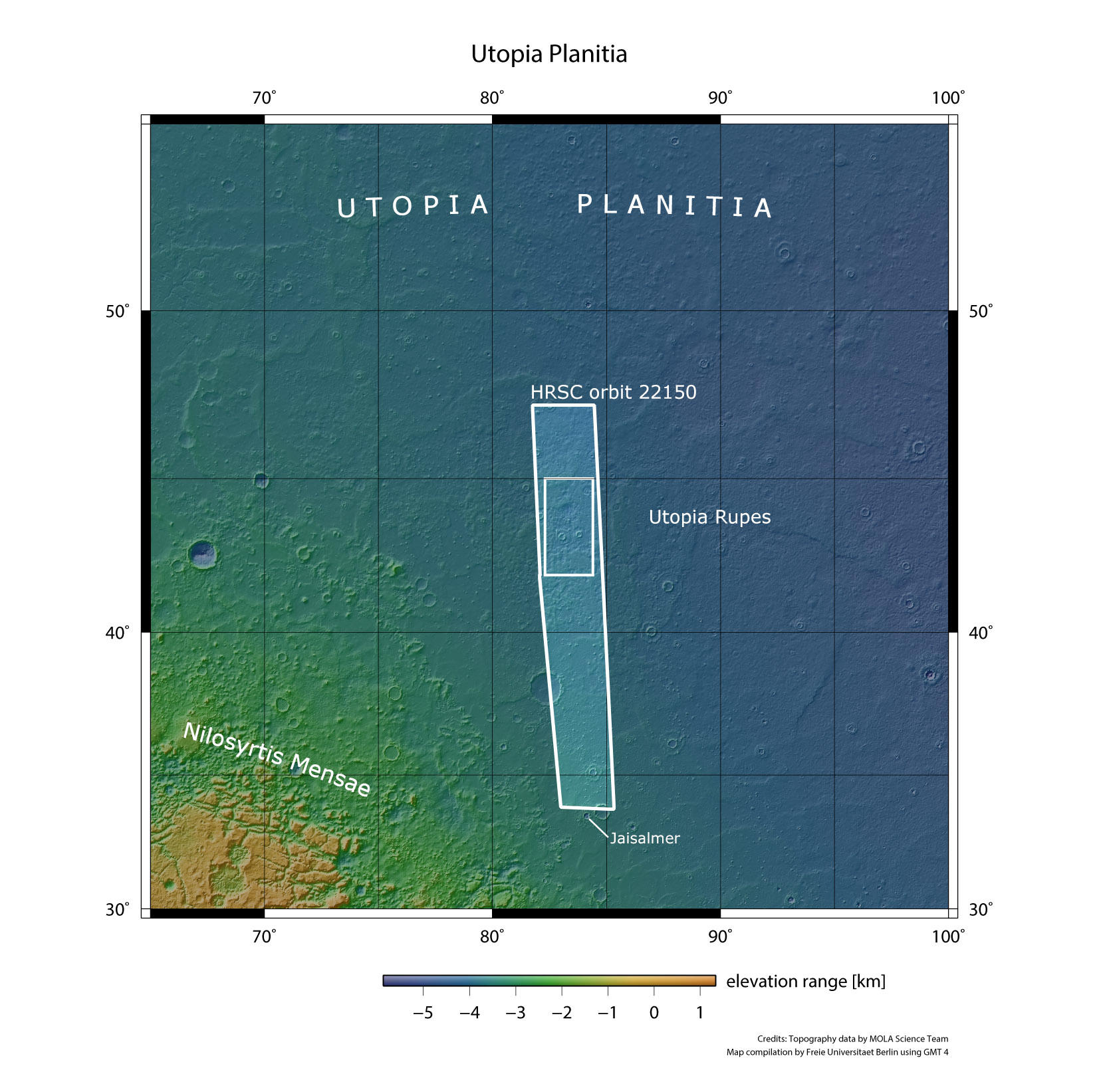 Utopia Planitia map