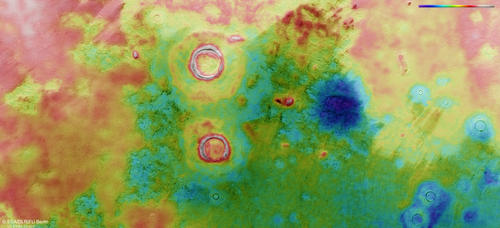 Utopia Planitia color-coded terrain model
