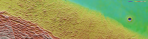 Lycus Sulci - HRSC color-coded terrain model
