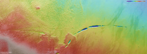 Aganippe Fossa- HRSC color-coded terrain model