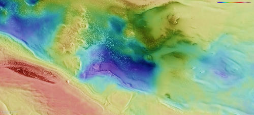 Australe Scopuli - HRSC color-coded terrain model