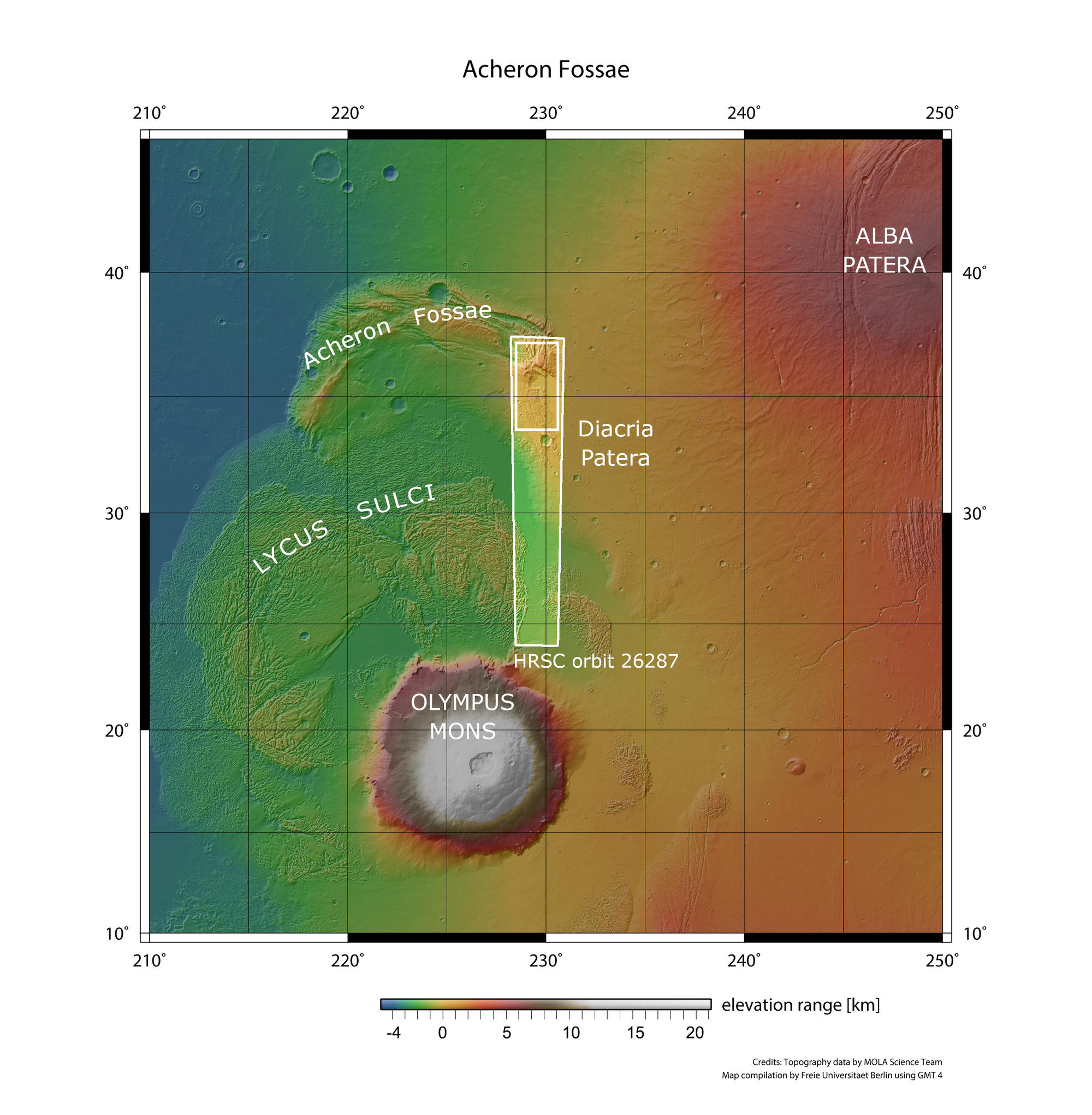Acheron Fossae  - context map
