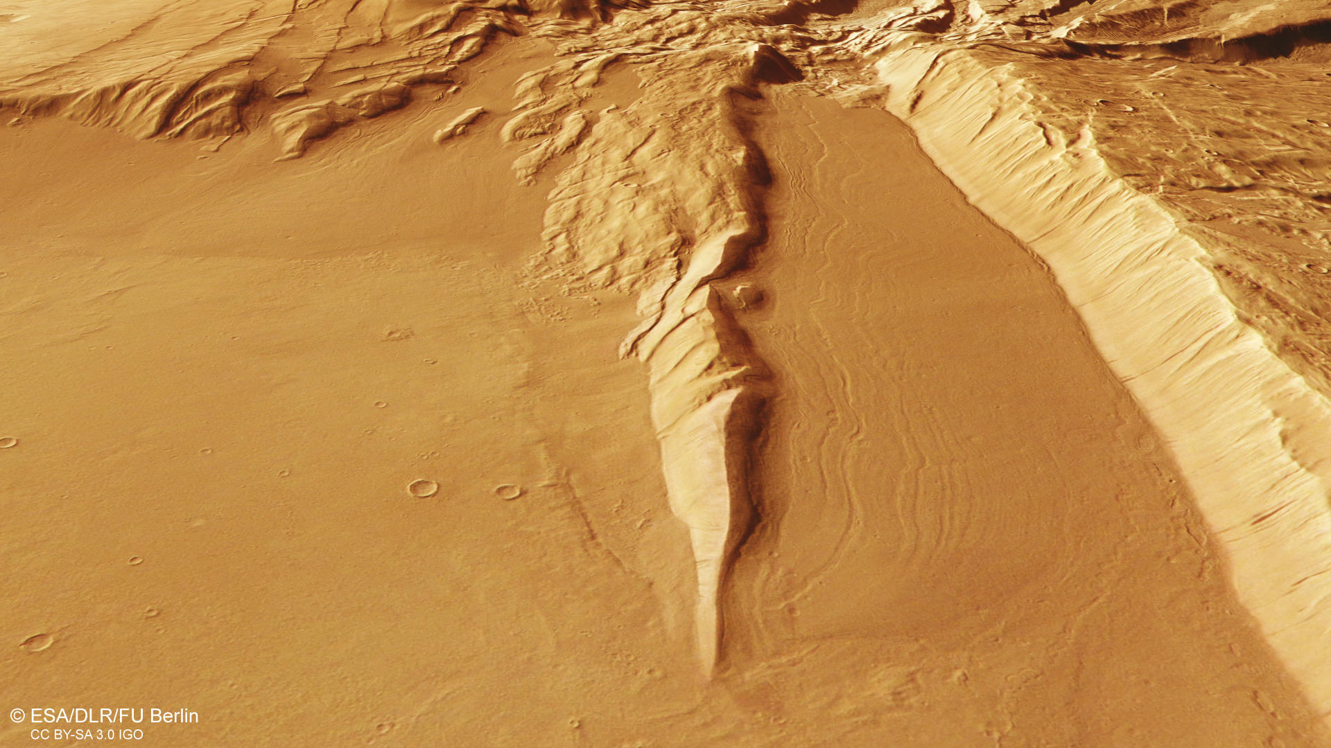 Acheron Fossae - 3D perspective 1
