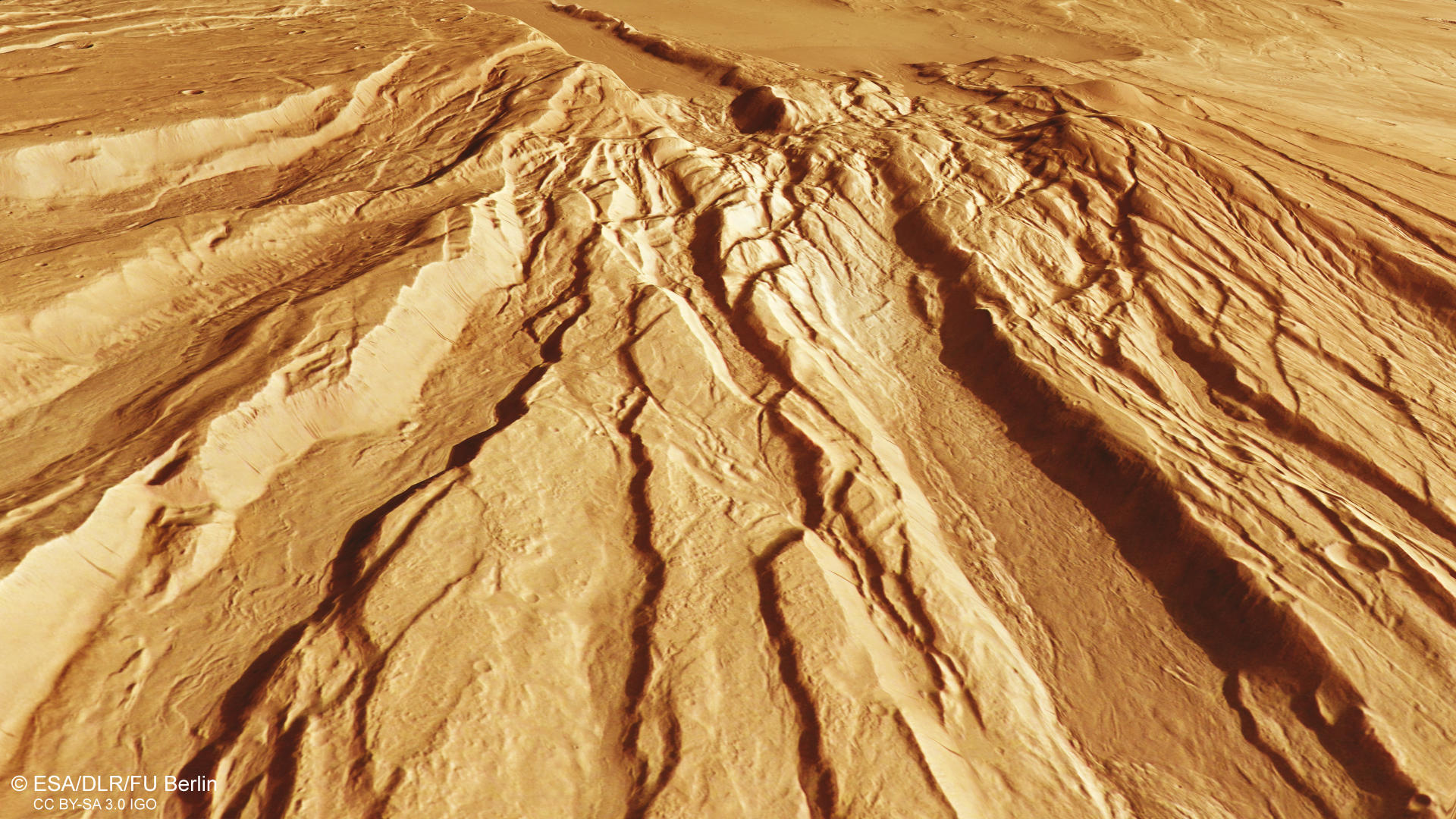 Acheron Fossae - 3D perspective 2