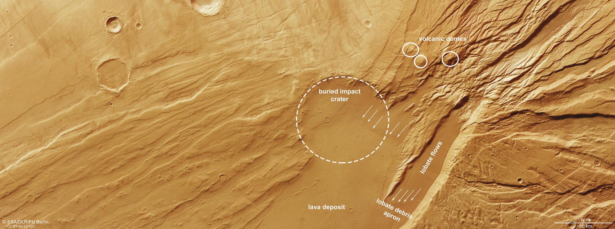Acheron Fossae - HRSC annotated
