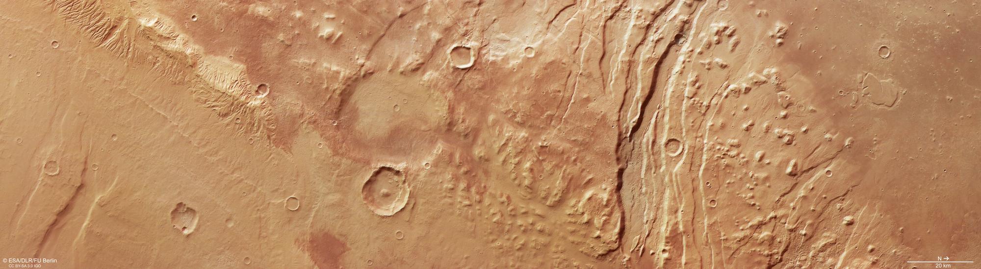 Acheron Fossae West - HRSC color image
