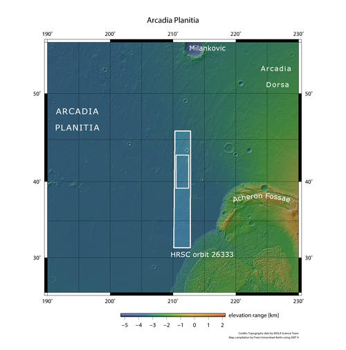 Arcadia Planitia  - context map