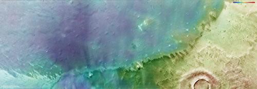 Arcadia Planitia - HRSC color-coded terrain model