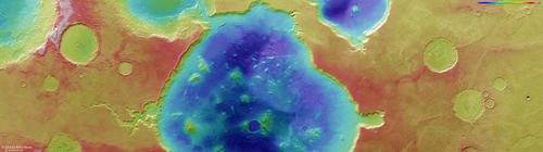 Deuteronilus Cavus - HRSC color-coded terrain model