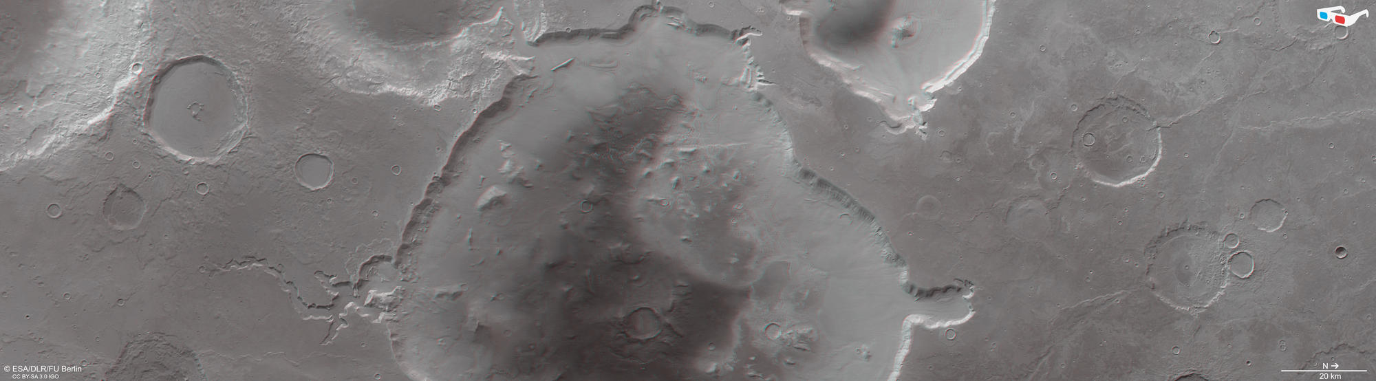 Deuteronilus Cavus - HRSC anaglyph