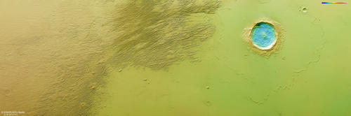 Eumenides Dorsum - HRSC color-coded terrain model