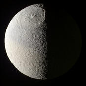 Impact structure on Tethys