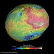 Topography of Vesta