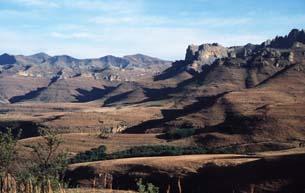 Landscape of the Karoo Basin South Africa with typical Gondwana successions