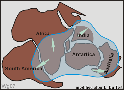 Distribution of the ice shield during the late Carboniferous