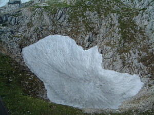 The retreating of glaciers are resulting from changing temperature, Austria