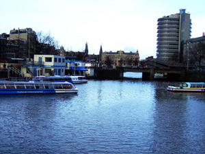 The coast line in Amsterdam, Netherlands