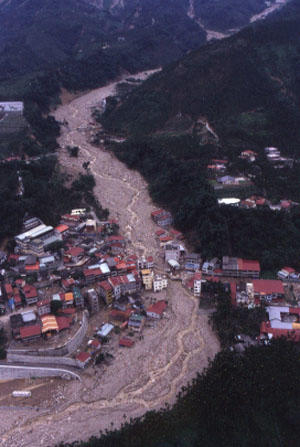 Debris flow can be devastated to human life and property, Xin-Yi, Taiwan