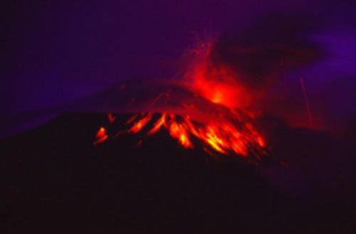 Tungurahua Volcano (Ecuador), explosion in July 2006.