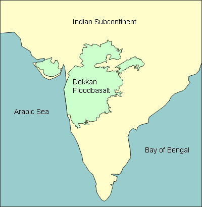 Distribution of Flood Basalts on the Indian Subcontinent