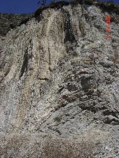 Folded pyroclastics (slump folds), Guayllabamba, Ecuador