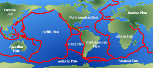 Major plate boundaries