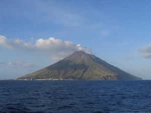Stromboli Volcano results due to convergence of the Eurasian with the African Plate