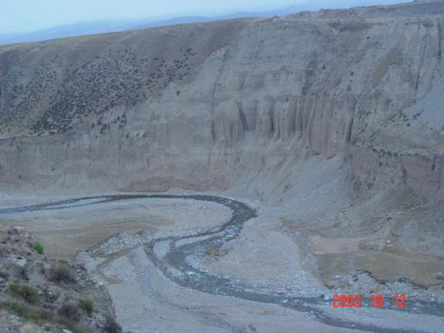 Erosive activity at different stream gradient