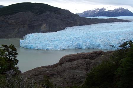 Glacier and glacier lake, Torres del Paine National Park, Chile