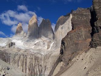 Effect of glacial erosion, Torres del Paine, Chile.