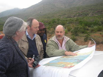 Researchers and parcticioners during a joint field visit in South Afrcia